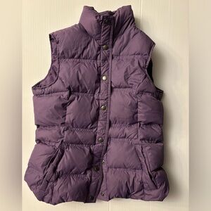 Lands End Purple Button Down Winter Vest, xs